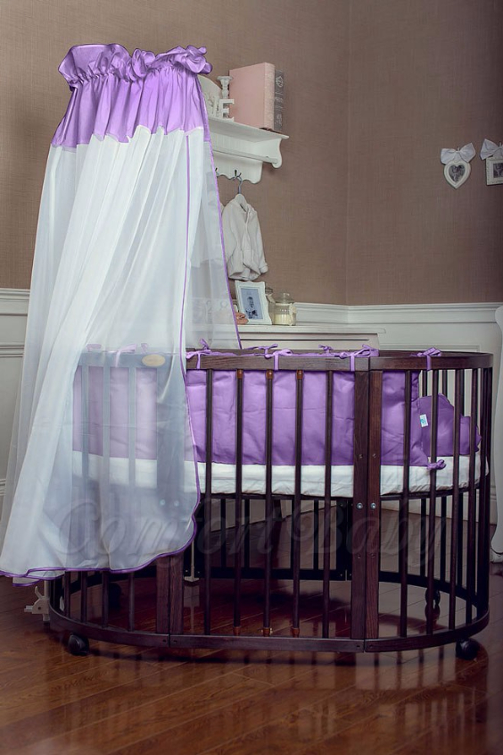 КРОВАТКА- ТРАНСФОРМЕР "COMFORT BABY" .Цена: 25 000 руб.  ХАРАКТЕРИСТИКИ:  возраст детей: 0-5 лет  габариты модели (Д х Ш х В): 1) колыбельки: 78*76*81 см  2) овальной кроватки: 128*76*81 cм  матрас приобретается отдельно.  максимальная нагрузка: 120 кг  Материал: изготавливается только из настоящего массива бука высшего сорта.  сборка: кровать в разобранном виде, простота сборки, инструкция по сборке на русском языке  продукция сертифицирована  производство: Россия  гарантия: 2 года   Дополнительные характеристики: 4 положения по высоте (расстояние положения дна от пола без колес: 1см, 12см, 37см, 57см; расстояние между отверстиями снизу-наверх: 12см, 15см, 20см.); 3 прутика - съемные.  КОНМПЛЕКТАЦИЯ:  1-я ступень - круглая кроватка  2-я ступень - овальная кроватка  3-я ступень - диванчик  4-я ступень - манеж  5-я и 6-я ступени - 2 кресла и столик  7-я ступень - пеленальный столик  ДОПОЛНИТЕЛЬНЫЕ ОПЦИИ:  Комплект постельный "Classic" +6950 руб.  Комплект постельный "Colorit" + 11990 руб.  Фирменный держатель для балдахина +790 руб.  Комплект цельных матрасов " Холкон"/ "Кокос" (круглый+овальный) +8490 руб  Маятник "ComfortBaby Pendulum" 2 в 1+6990 руб.