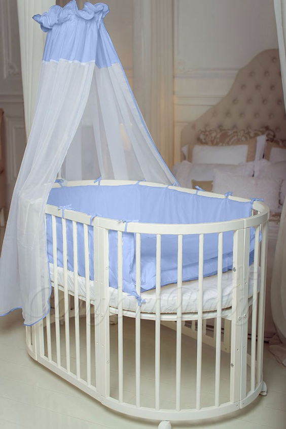 КРОВАТКА- ТРАНСФОРМЕР "COMFORT BABY" .Цена: 25 000 руб.  ХАРАКТЕРИСТИКИ:  возраст детей: 0-5 лет  габариты модели (Д х Ш х В): 1) колыбельки: 78*76*81 см  2) овальной кроватки: 128*76*81 cм  матрас приобретается отдельно.  максимальная нагрузка: 120 кг  Материал: изготавливается только из настоящего массива бука высшего сорта.  сборка: кровать в разобранном виде, простота сборки, инструкция по сборке на русском языке  продукция сертифицирована  производство: Россия  гарантия: 2 года   Дополнительные характеристики: 4 положения по высоте (расстояние положения дна от пола без колес: 1см, 12см, 37см, 57см; расстояние между отверстиями снизу-наверх: 12см, 15см, 20см.); 3 прутика - съемные.  КОНМПЛЕКТАЦИЯ:  1-я ступень - круглая кроватка  2-я ступень - овальная кроватка  3-я ступень - диванчик  4-я ступень - манеж  5-я и 6-я ступени - 2 кресла и столик  7-я ступень - пеленальный столик  ДОПОЛНИТЕЛЬНЫЕ ОПЦИИ:  Комплект постельный "Classic" +6950 руб.  Комплект постельный "Colorit" + 11990 руб.  Фирменный держатель для балдахина +790 руб.  Комплект цельных матрасов " Холкон"/ "Кокос" (круглый+овальный) +8490 руб  Маятник "ComfortBaby Pendulum" 2 в 1+6990 руб.