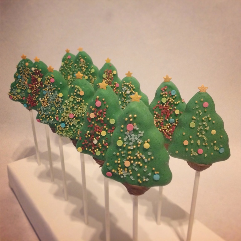 Кейк попс новогодние елки