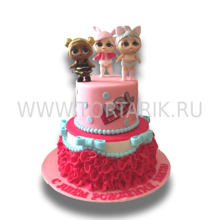 Торт с куколками LOL