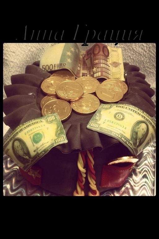 Торт"Мешочек с деньгами"