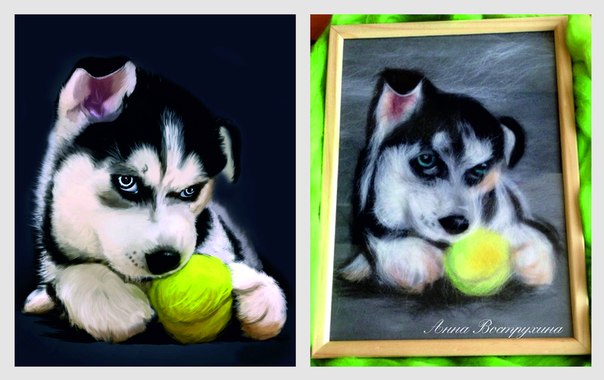 Картина из шерсти