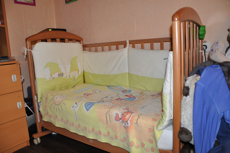 Кроватка Papaloni Джованни 120*60 + матрас + комплект CebaBaby