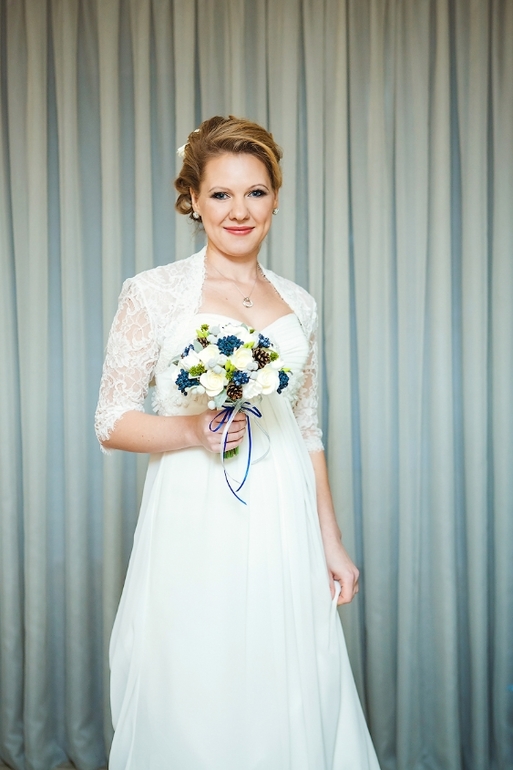 Букет из глины для зимней свадьбы и прочие аксессуары