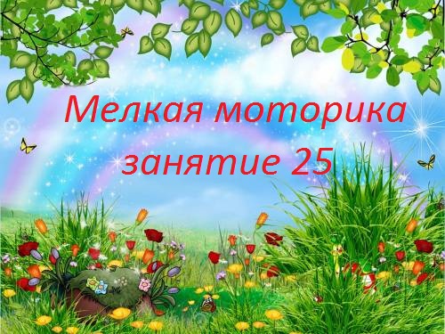 Мелкая моторика , занятие 25