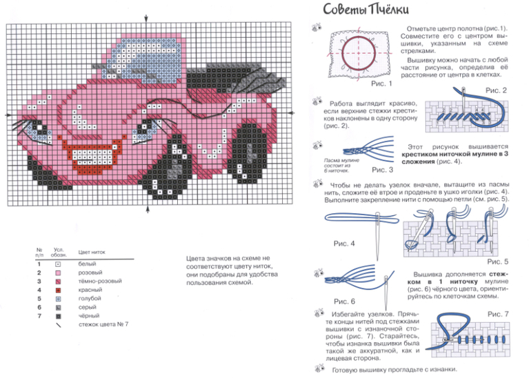 Вышивка крестом машины схема