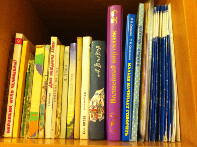 Организация развивающих материалов, хранение книг