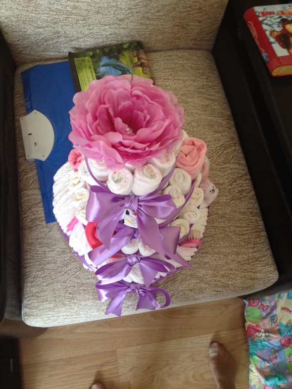 Первый торт из памперсов)