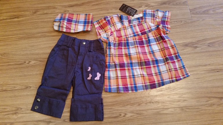 Продам летний комплект бриджи+туника+косынка р 90