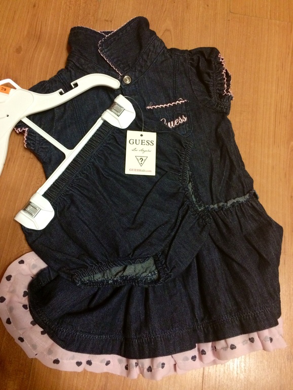Платье guess , б/у 1 раз) р. 12 мес