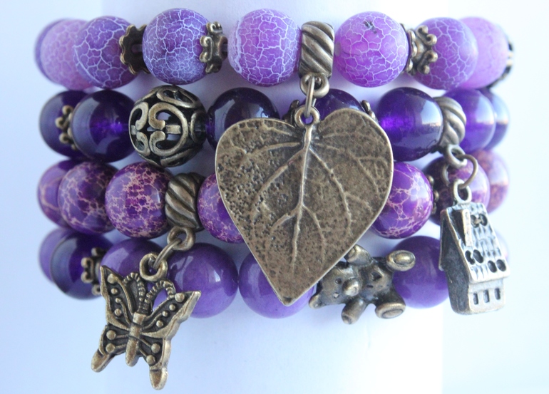 Комплект браслетов "Фиолетовый"