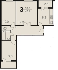 Продаем 3х комнатную квартиру ЮЗАО м.Калужская 15 млн.руб