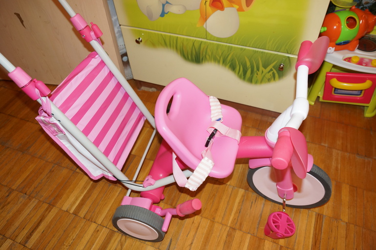 Велосипед-коляска 3 в 1 Italtrike EVOLUTION pink б/у. 4500 руб (без торга !)