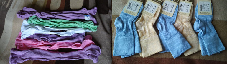 6 шт. колготки-лапша и 5 носочков (все хлопок 100%). Москва + почта