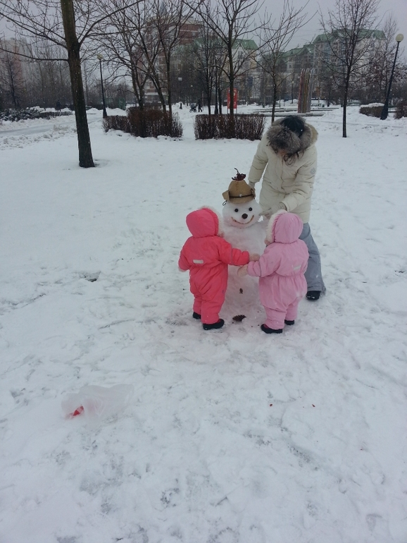 Наш почти новогодний снеговик