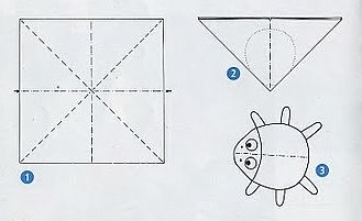Схема оригами божья коровка