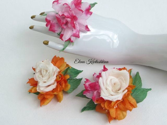 Заколочки в свадебную прическу.