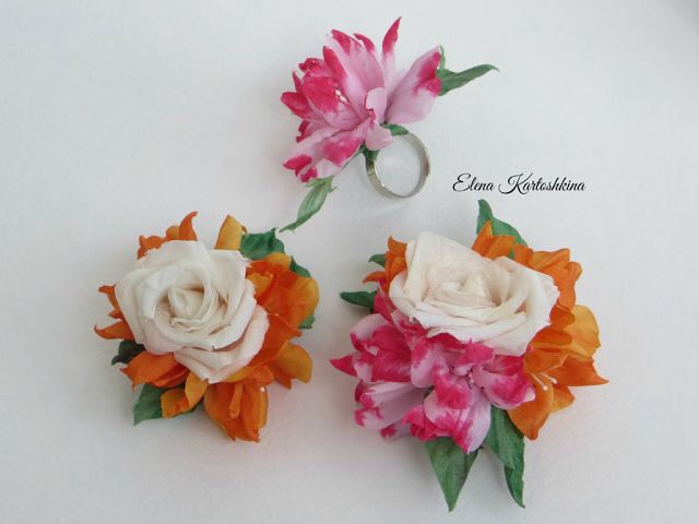 Заколочки в свадебную прическу.