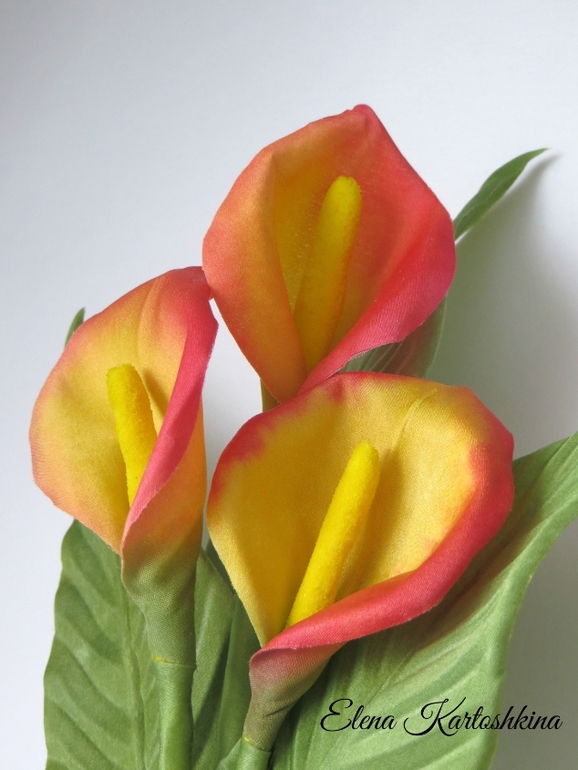 Каллы из шелка