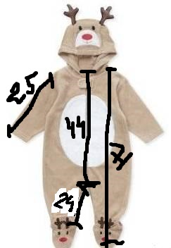 Велюровый комбез-слип костюм оленя Mothercare 400 руб