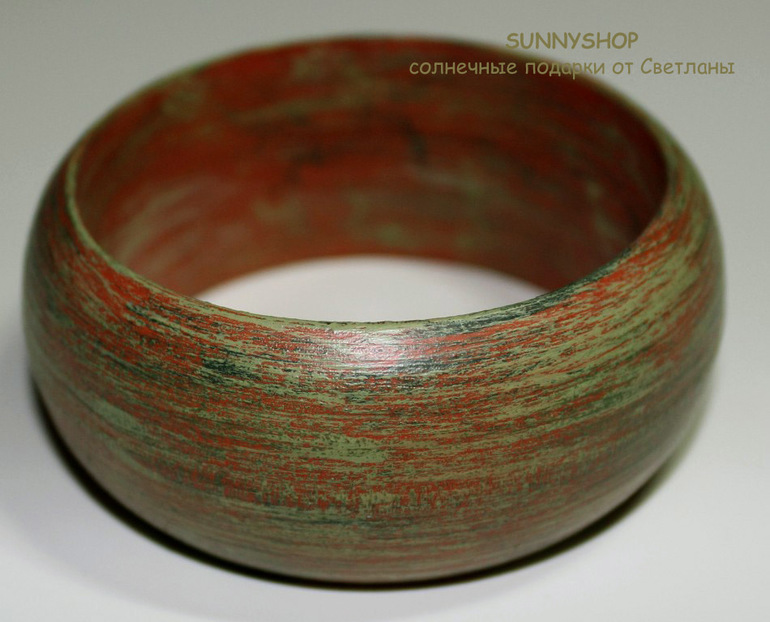 Деревянные браслеты, ручная роспись