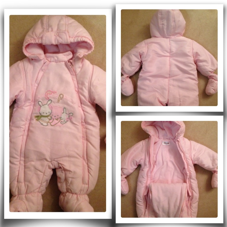 Комбенизон демисезонный для девочки 62-68 см. 2-6 месяцев.