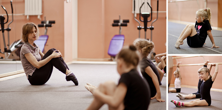 Тренировка по художественной гимнастике. Часть 1.