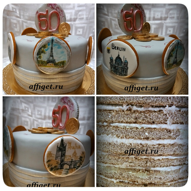 Торт с пряничными декоративными тарелками!