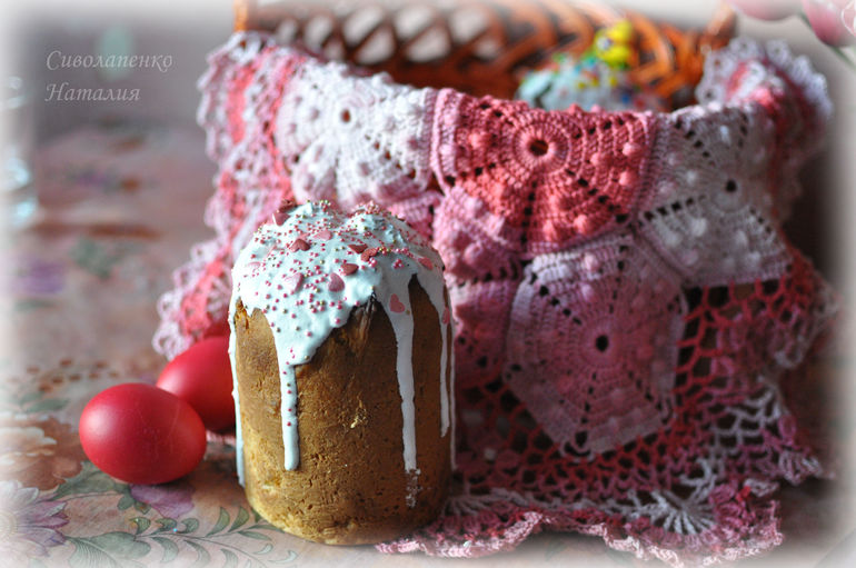 Конкурс вязания крючком Накидка на пасхальную корзину