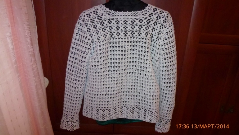 ажурный жакет с планкой из мотивов