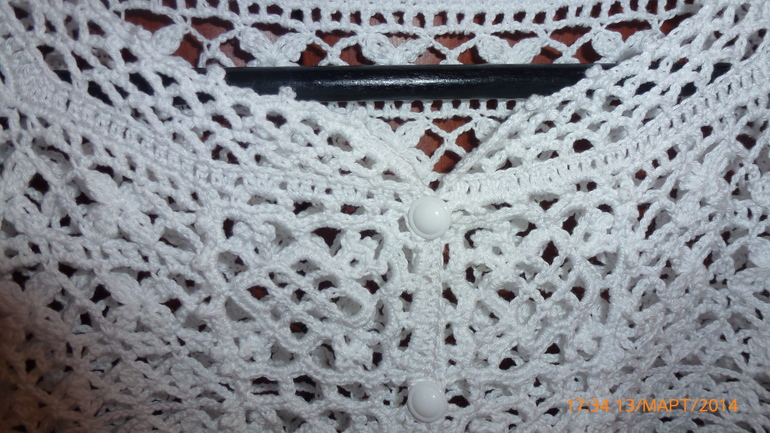 ажурный жакет с планкой из мотивов