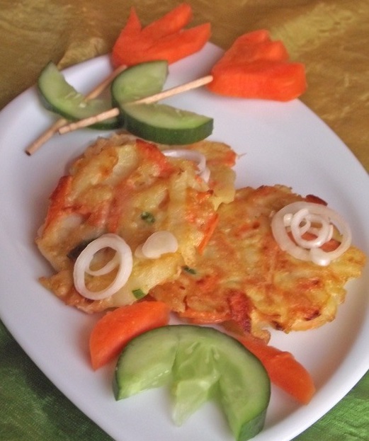 Картофельно-морковные оладьи