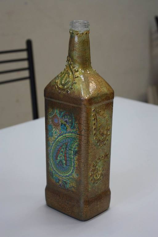 Мастер-класс по бутылке «Загадочная Индия».