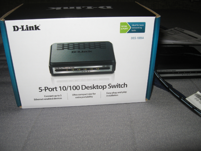 Неуправляемый коммутатор с 5 портами 10/100Base-TX, D-Link DES-1005A/C1