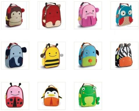 Рюкзаки, Ланчбоксы, подголовники, полотенца, коробки SKIP HOP ZOO.