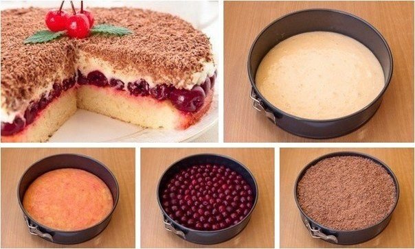 Вишневый пирог со сливочным сыром маскарпоне ; -)))