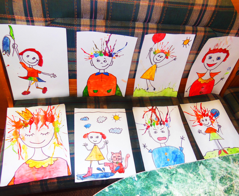 * Акварельные прически * (МК в картинках)