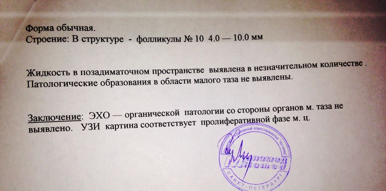 Результаты УЗИ...