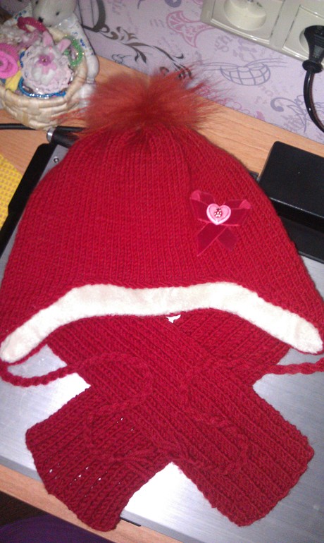 шапочка с шарфиком на заказ