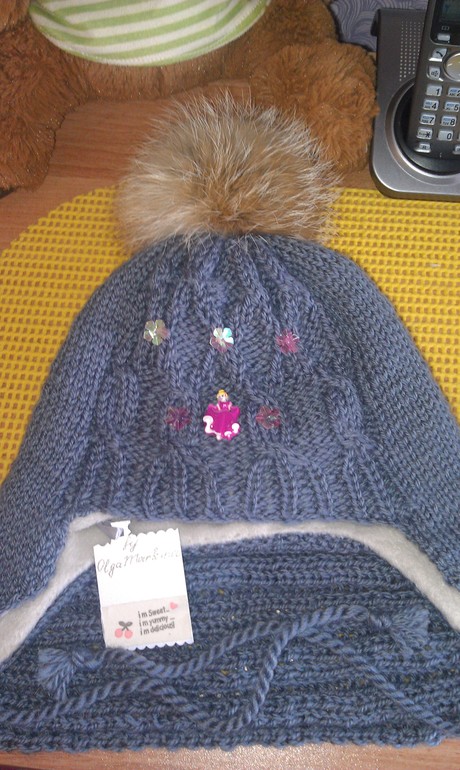 шапочка с шарфиком на заказ