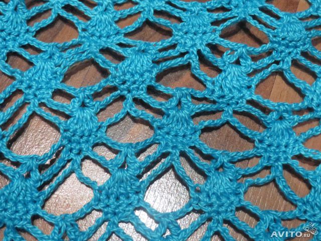 Платок изумительного цвета бирюзы. Hand Made.
