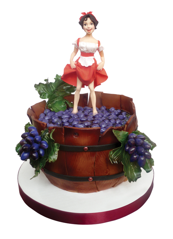 Бочка винограда и топтальщица (Pin-up)