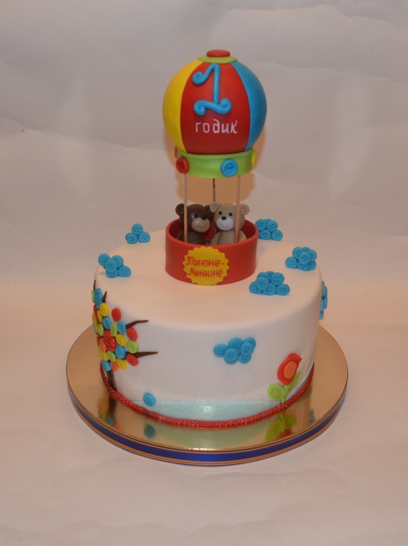 На большом воздушном шаре.